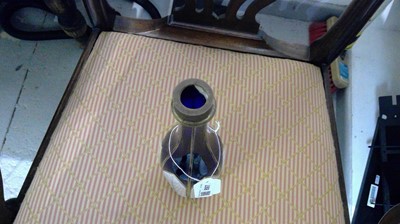 Lot 897 - A 19th century Bohemian blue glass decanter...