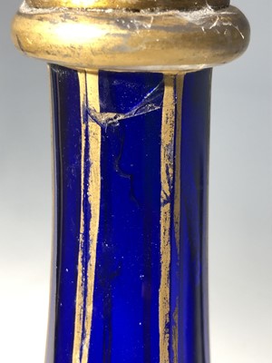 Lot 897 - A 19th century Bohemian blue glass decanter...