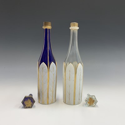 Lot 897 - A 19th century Bohemian blue glass decanter...