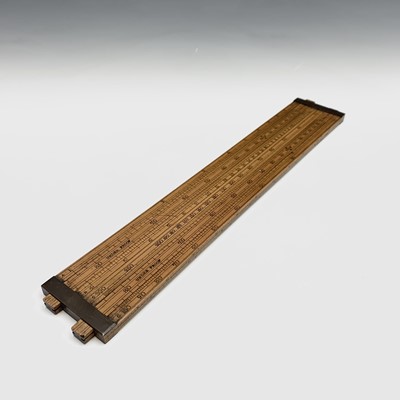 Lot 95 - A boxwood and brass Gauger's slide rule, by...