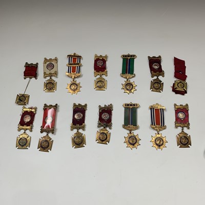 Lot 263 - RAOB Medals - 14 Gilded. Brass medals - mostly...