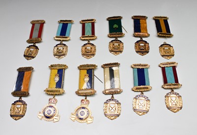 Lot 263B - RAOB Medals - 12 gilded brass 25th, 50th, 60th...