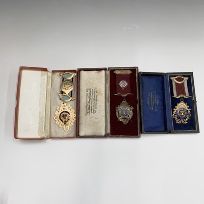 Lot 263 - RAOB Medals - 3 boxed silver and silver gilt...