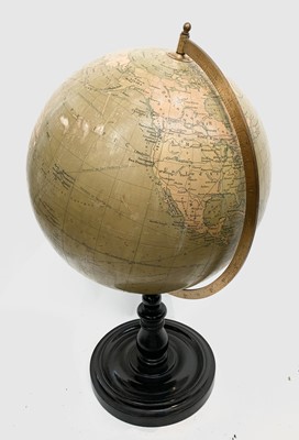 Lot 575 - A Philips 19 inch terrestial globe on turned...