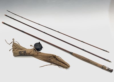 Lot 122 - A Hardy Classic Greenheart fly rod, three...