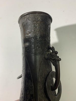 Lot 320 - A Chinese bronze bottle vase, probably Ming,...