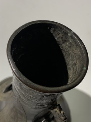 Lot 320 - A Chinese bronze bottle vase, probably Ming,...