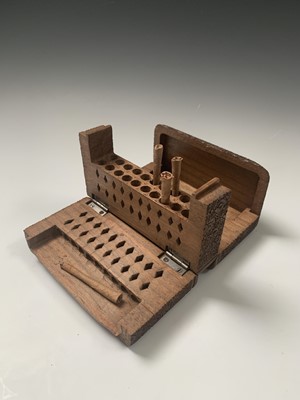 Lot 364 - An Indian carved sandalwood cigarette box, the...