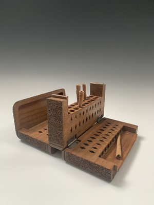 Lot 364 - An Indian carved sandalwood cigarette box, the...