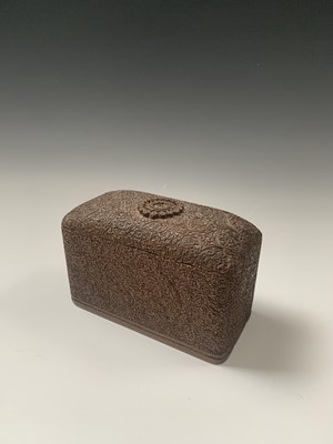 Lot 364 - An Indian carved sandalwood cigarette box, the...