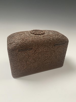 Lot 364 - An Indian carved sandalwood cigarette box, the...