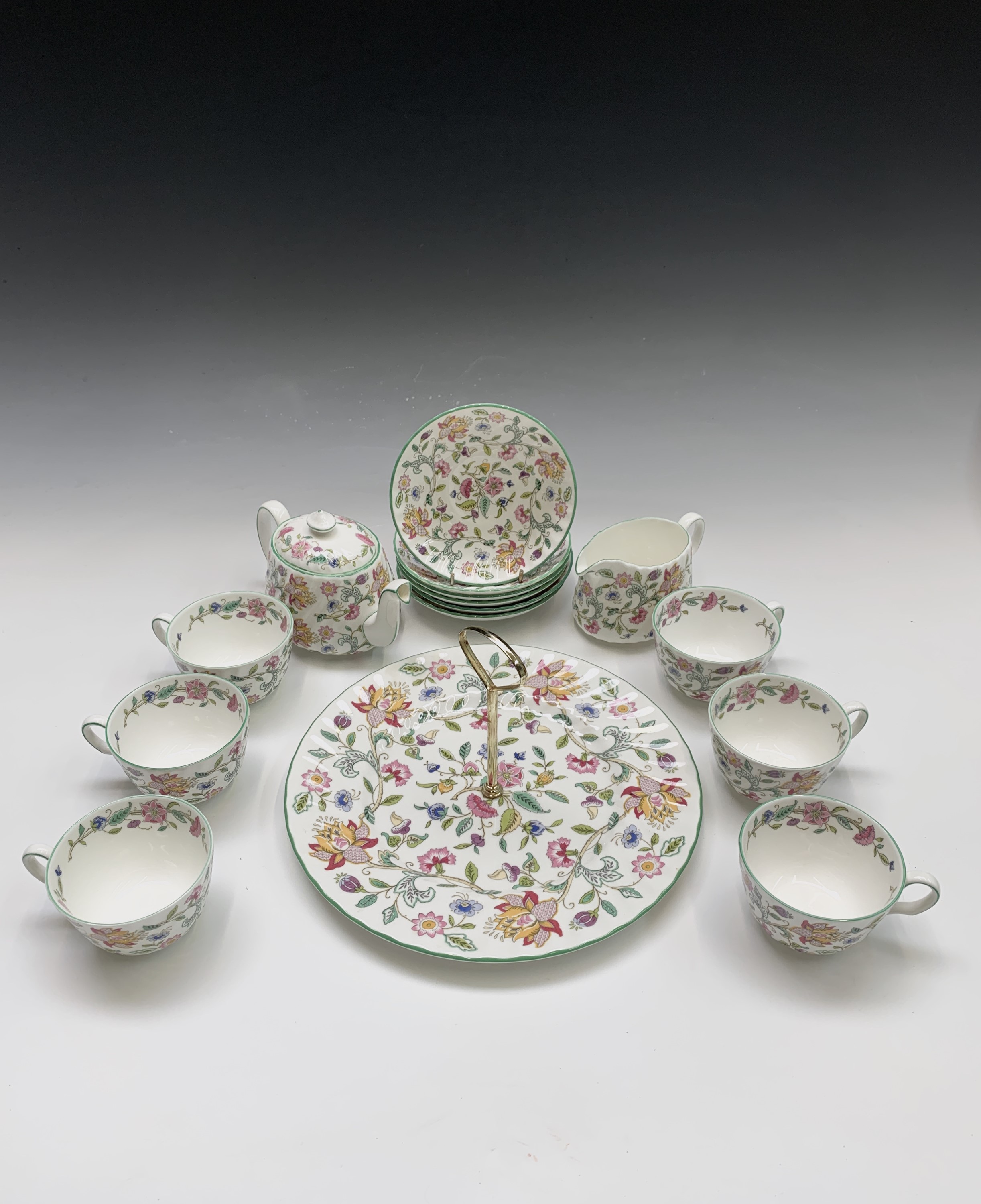 Lot 933 - A Minton 'Haddon Hall' pattern tea service -