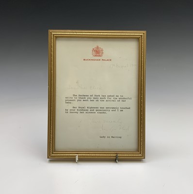 Lot 199 - Buckingham Palace, a 1988 signed letter from a...