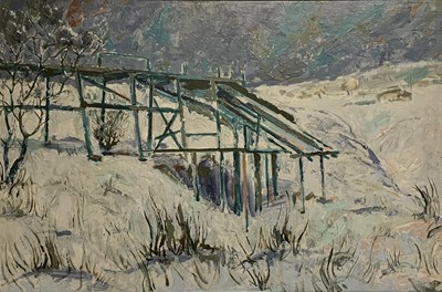 Lot 106 - Bob CROSSLEY (1912-2010) Winter landscape Oil...