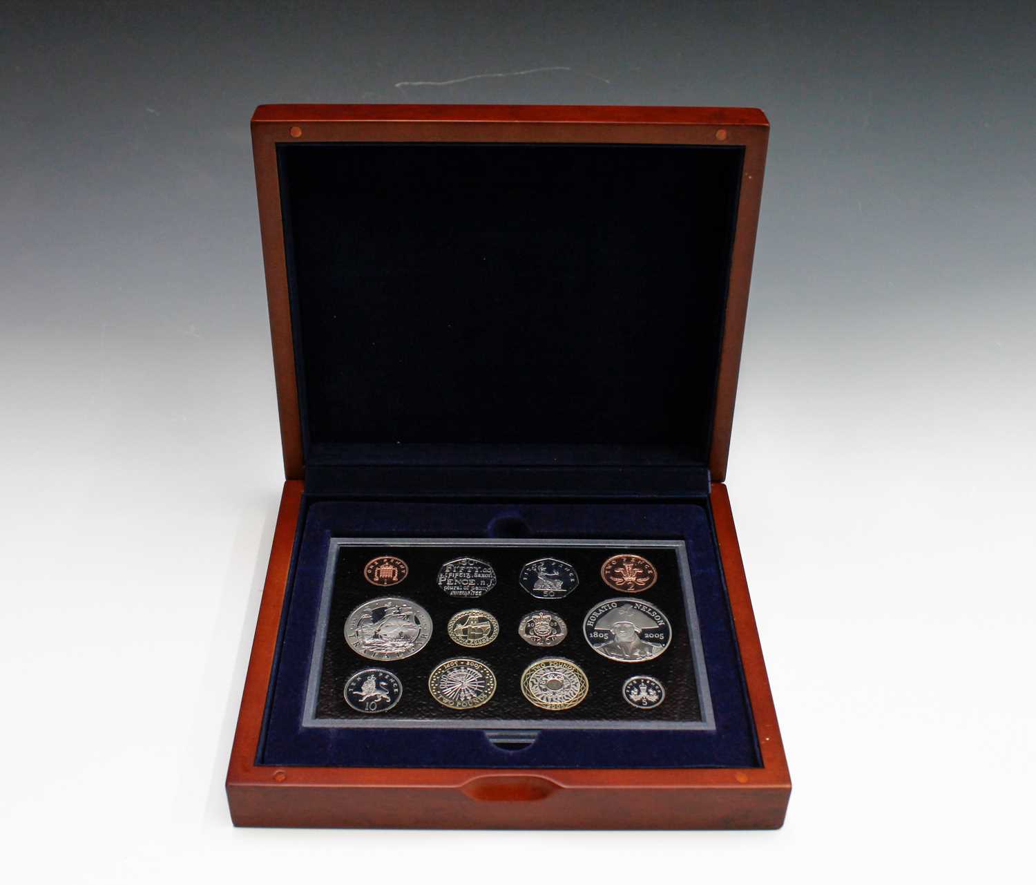 Lot 10 - GB 2005 Executive proof collection in wooden...