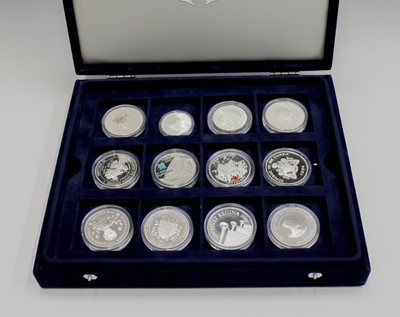Lot 16 - Silver proof coins - 14 crown size including...