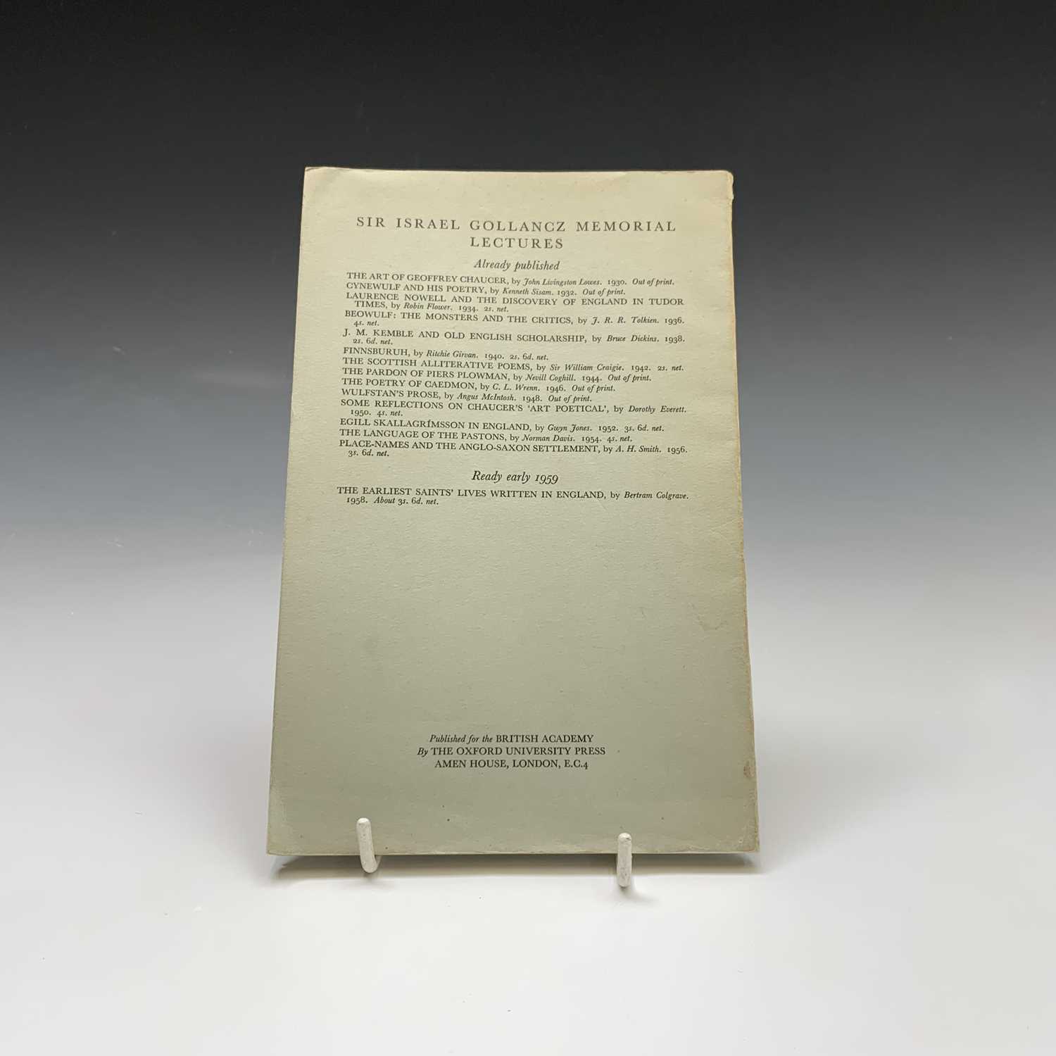 Lot 1285 - J R R TOLKIEN "Beowulf: The Monsters and the...
