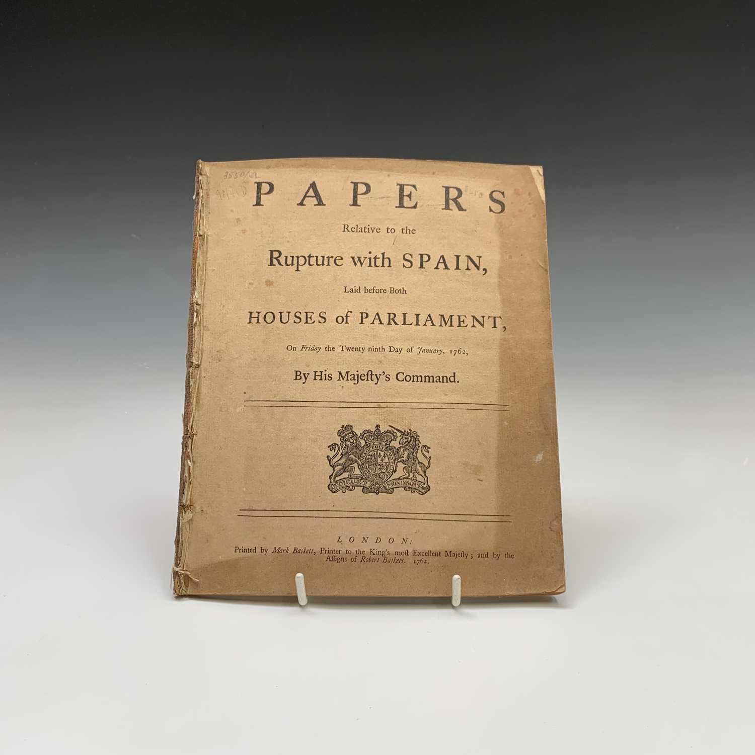 Lot 1290 - WILLIAM PITT " Papers Relative to the Rupture...