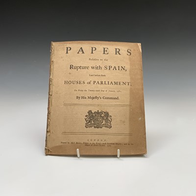 Lot 1290 - WILLIAM PITT " Papers Relative to the Rupture...