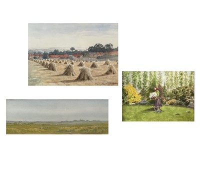 Lot 1420 - Frank R DICKINSON (1874-1861) Hay stacks...