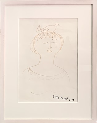 Lot 241 - Biddy PICARD (1922) Woman with Bird Pen on...
