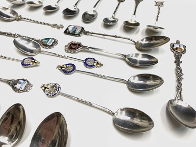 Lot 154 - Silver teaspoons including Asian, golf prizes...