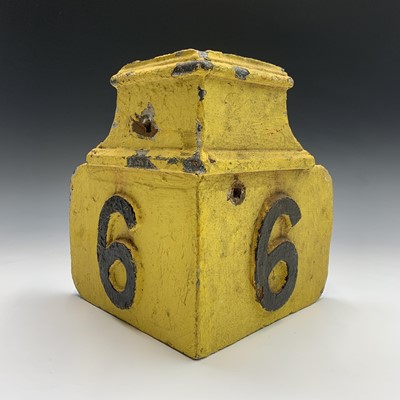 Lot 206 - Railwayana - A cast iron 9 mile post sign....