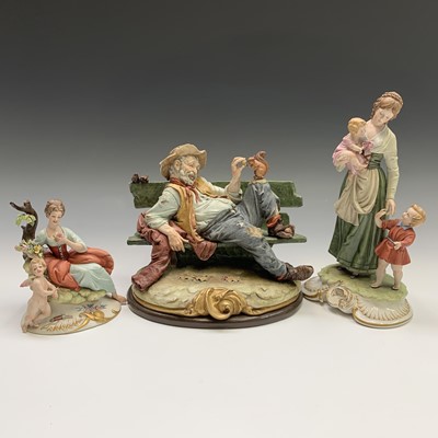 Lot 934 - Three Capodimonte Bruno Merli figure groups...