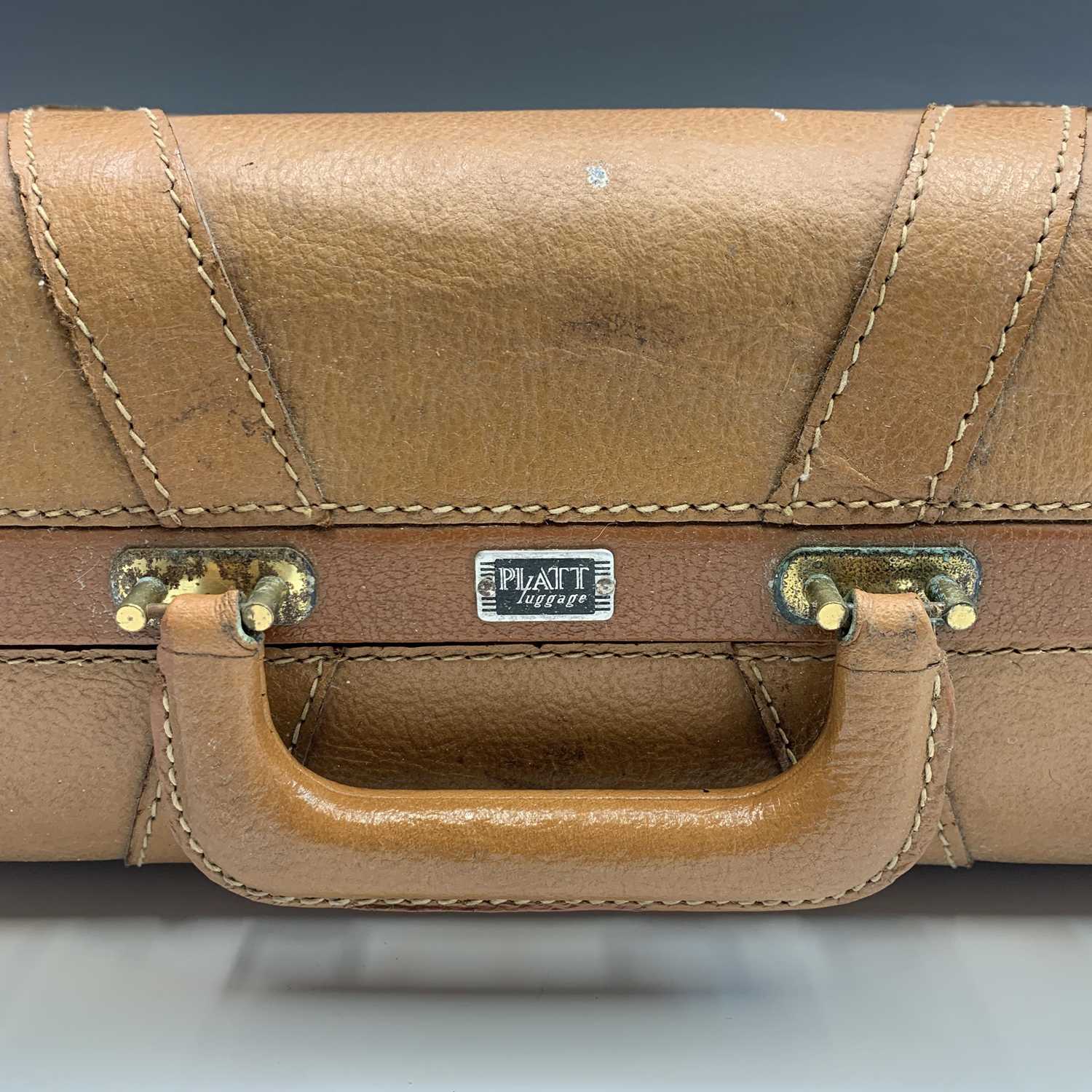 Lot 2809 - A 1950s Platt Luggage leather suitcase.