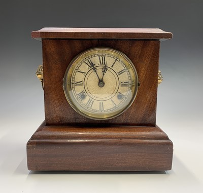 Lot 2920 - An American walnut cased 8 day mantel clock,...