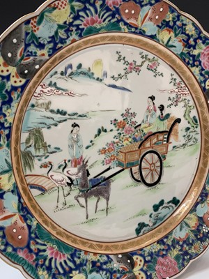 Lot 87 - A Chinese Canton famille rose charger, late...