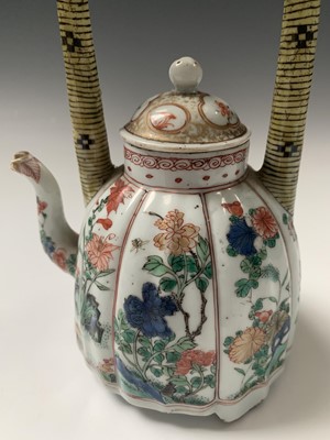 Lot 63 - A Chinese famille verte porcelain kettle,...