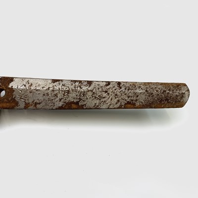 Lot 25 - A Japanese WWII Katana sword, handle signed,...