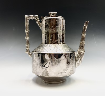Lot 71 - An aesthetic movement EPNS coffee pot and...