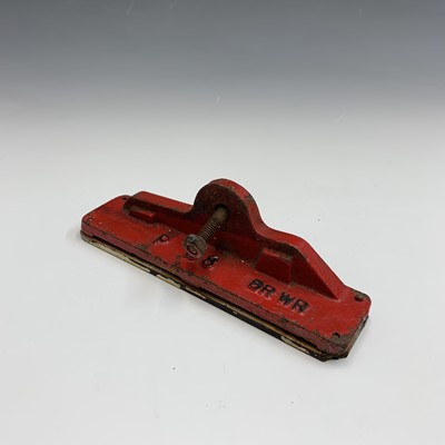 Lot 183 - Two LNER cast iron signal lever plates, height...