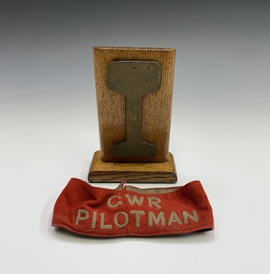 Lot 195 - A GWR brass trophy? of railway line profile,...