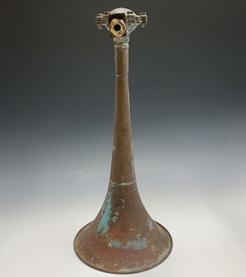 Lot 209 - A copper fog horn by Kockums, Malmo, with...