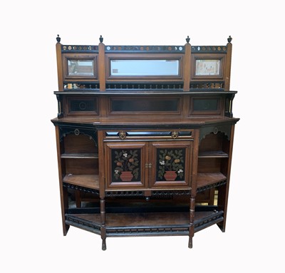 Lot 3106 - An Aesthetic Movement walnut, ebonised and...