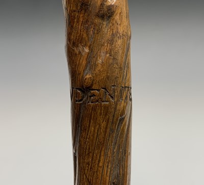 Lot 45 - An 18th century folk art rustic walking stick,...
