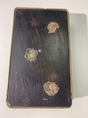 Lot 273 - A Chinese wood and gilt metal inlaid stand,...