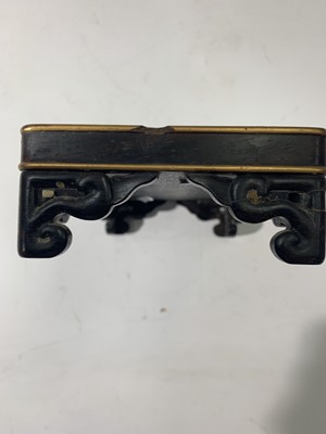Lot 273 - A Chinese wood and gilt metal inlaid stand,...