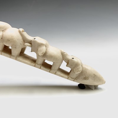 Lot 290 - A carved ivory tusk, early 20th century, with...