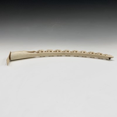 Lot 290 - A carved ivory tusk, early 20th century, with...