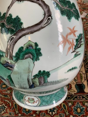 Lot 6 - An impressive large Chinese famille verte...