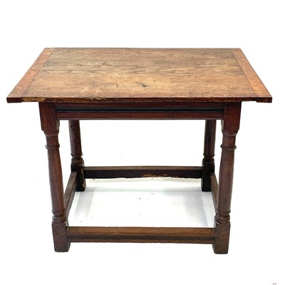 Lot 95 - A late 17th/early 18th century oak side table.