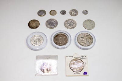 Lot 20 - GB silver coins - 1569 hammered 6d poor, 1897...