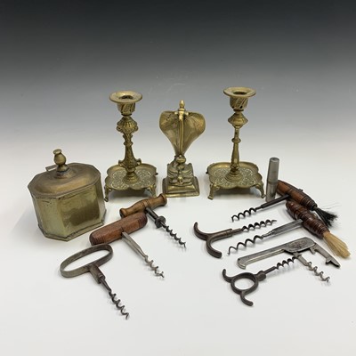 Lot 228 - A 19th century steel and treen corkscrew...