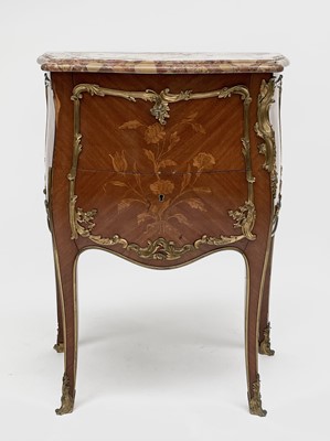 Lot 3038 - A French Louis XV style kingwood and marquetry...