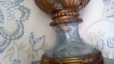Lot 9 - A pair of French Louis XVI style blue veined...