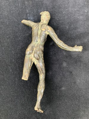 Lot 216 - A bronze figure of a bearded naked man. Height...